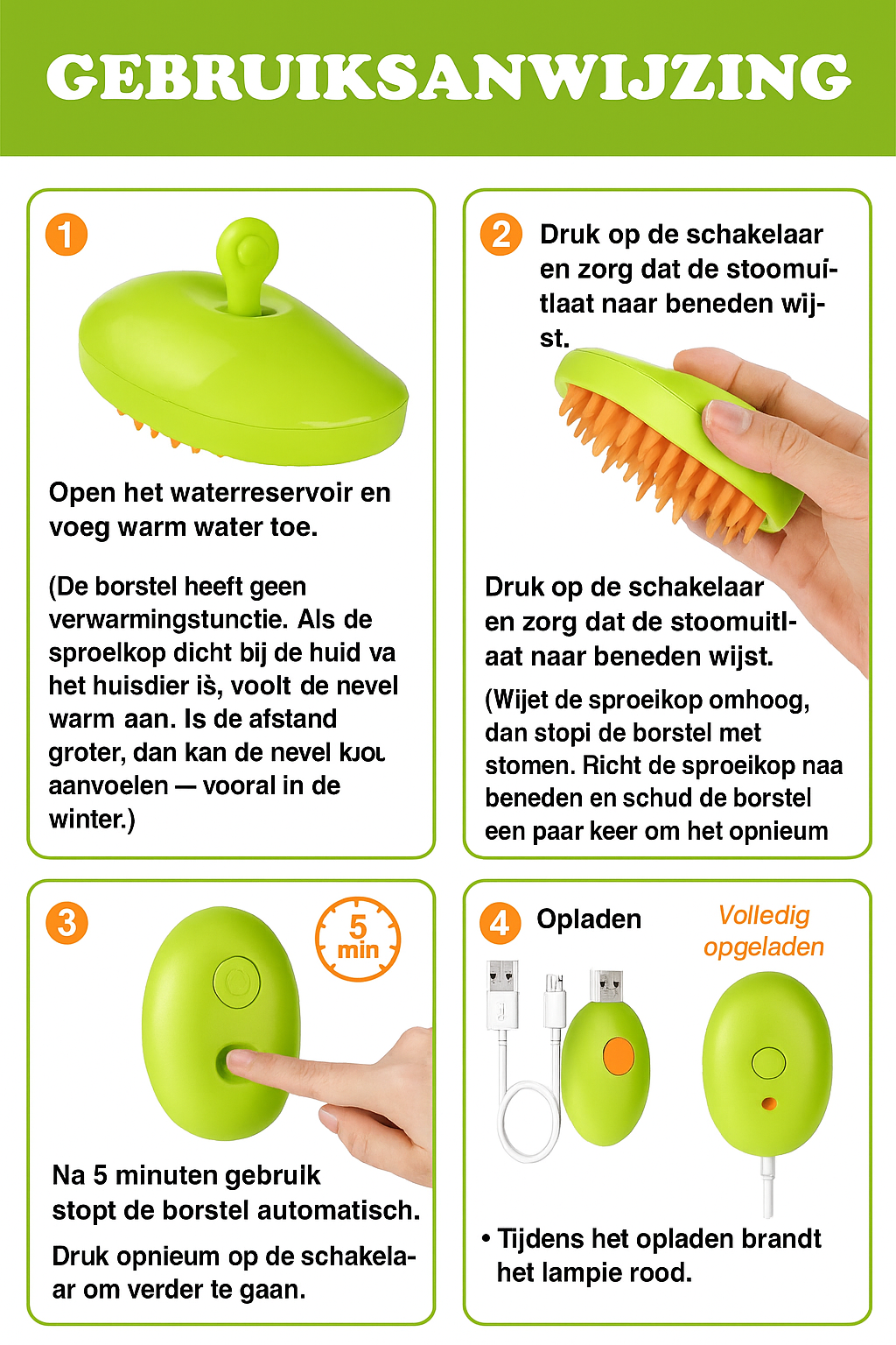 Kattenborstel met Sprayfunctie