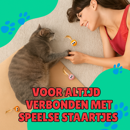 Katten Speelballetjes met Veerstaartjes – Stimuleert Instinctief Spel & Versterkt de Band